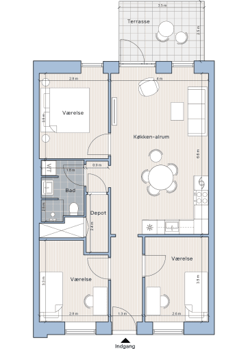 Plantegning for: Spurvevangen 3, st.